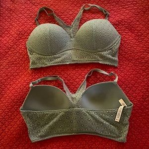 Victoria Secrets Body by Victoria Bras, size 36B, soft grey color.